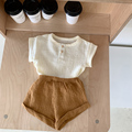 韩版夏装男女宝宝纯棉薄款套装儿童2两件套婴儿短袖上衣短裤子