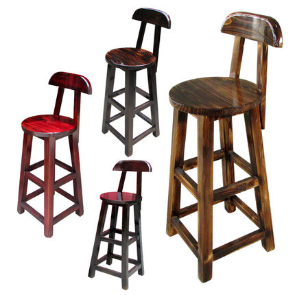 特价实木餐椅全实木高脚凳圆凳靠背木椅子美式木质原木高椅靠背椅