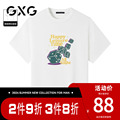 【新品】GXG男装 【幸运骰子】夏季潮流字母印花宽松休闲短袖T恤