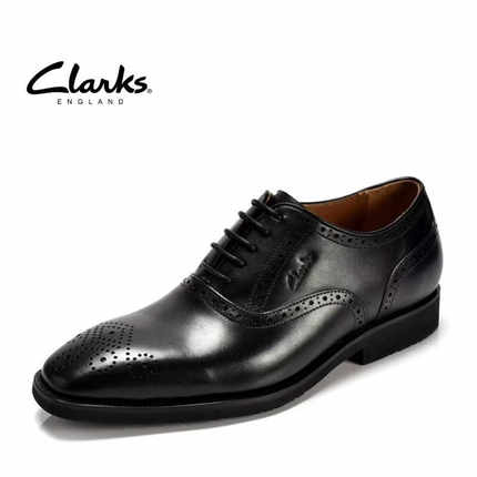 Clarks其乐男鞋新款复古布洛克雕花系带商务正装皮鞋牛皮青年皮鞋