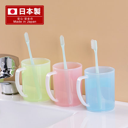日本进口加厚塑料漱口杯牙缸杯情侣牙杯洗漱杯透明水杯儿童刷牙杯