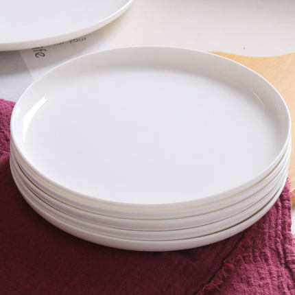景德镇餐盘圆形家用碟子骨瓷菜盘子平盘陶瓷牛排盘西餐盘创意餐具