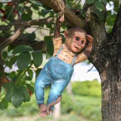 仿真树脂猴子摆件花园装饰 庭院树上装饰 户外挂件创意动物摆件
