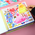 公主换装贴纸书女孩3到6岁变装扮秀儿童益智美丽化妆本贴贴画玩具