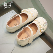 舞玛女童鞋子儿童汉服鞋2024新款春夏季女孩中国风古装绣花公主鞋