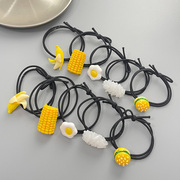 男朋友发绳发圈搞怪趣味个性仿真玉米汉堡饭团香蕉食物头绳橡皮筋