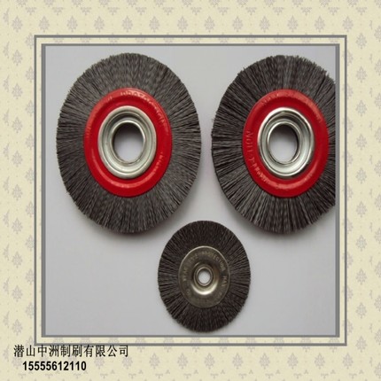 热销刀具钝化抛光轮毛刷 杜邦碳化硅、氧化铝磨料丝打磨压片毛刷