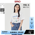 SPAO韩国明星同款男女春季复古印花圆领短袖T恤SPRPD26C11