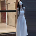 白色连衣裙女长袖长裙