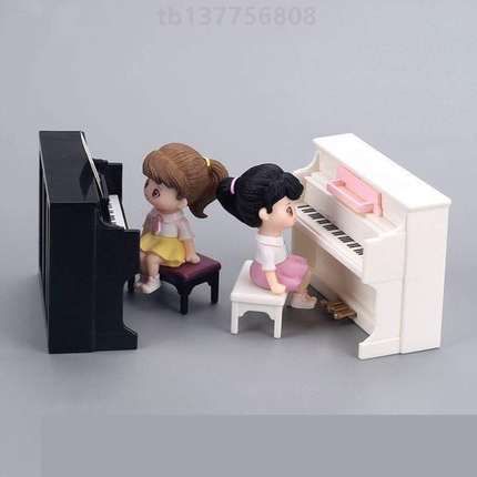 屋乐器娃娃迷你微缩钢琴摆模型玩具可爱儿童%过家家仿真配件家具