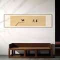 新中式极简风格挂画茶室背景墙禅意画寓意好的喜鹊装饰画