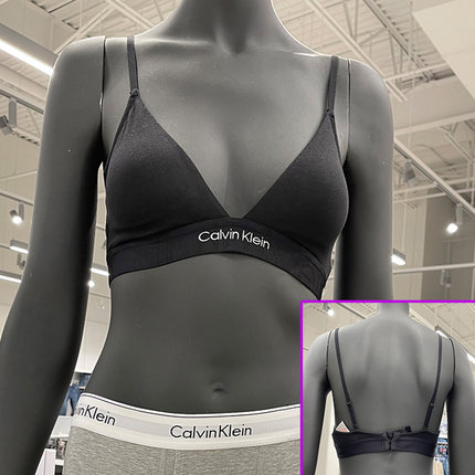 CK Calvin Klein女士新款薄棉杯两穿休闲舒适内衣运动文胸