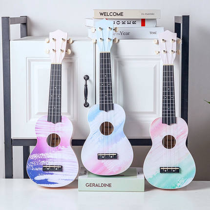诗享21寸尤克里里ukulele可弹奏乐器小吉他礼物乌克丽丽图案