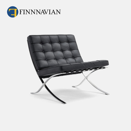 芬纳维亚 巴塞罗那休闲椅设计师 北欧现代经典单人沙发头层全真皮