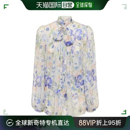 香港直邮ZIMMERMANN 女士 Natura印花粘胶纤维系带衬衫