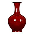 景德镇陶瓷器仿古霁红花瓶插花中式家居客厅博古架工艺品装饰摆件