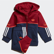 Adidas/阿迪达斯正品三叶草OUTLINE FZ HOOD婴童装运动套装FM4449