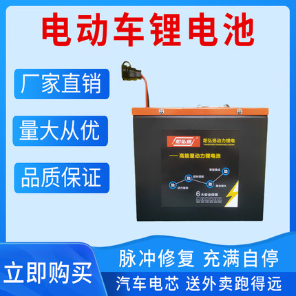 新国标扬弘阳电动车锂电池外卖48V60伏72V大容量三元电动车电瓶