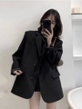 黑色西装外套女2024年春夏新款韩版通勤中长款气质高级感西服上衣