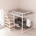 楼阁式高架床省空间上床下桌多功能简约高低床单身公寓双人铁架床