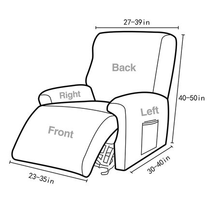 4片式全包单人躺椅套简约沙发保护罩布艺芝华士印花侧口袋躺