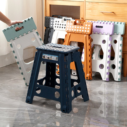 折叠凳塑料便携式椅子家用可叠放餐椅省空间浴室凳高板凳户外马扎