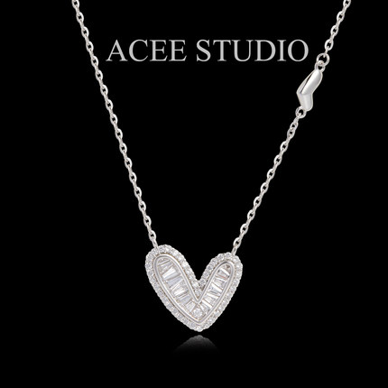 acee原创设计925纯银饰品心形项链女浪漫甜美精致锁骨链生日礼物