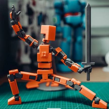 多关节可动人偶3D打印定制机械风格幸运13玩具把玩解压神器成品