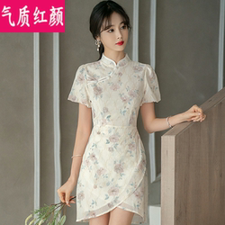 夏季汉服中国风改良版年轻旗袍少女连衣裙平常可穿小个子旗袍短裙