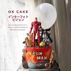 钢铁侠蛋糕装饰摆件复仇联盟男生男朋友漫威创意烘焙甜品台插件