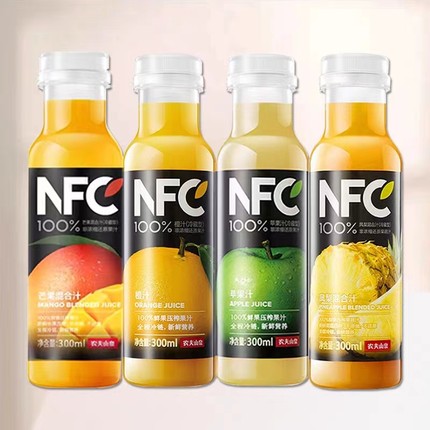 【5月3产】农夫山泉NFC橙汁300ml*6瓶苹果汁凤梨汁纯果汁冷藏型