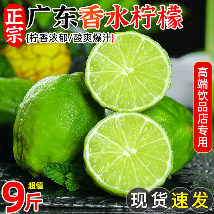 广东香水柠檬薄皮无籽青柠檬一级新鲜大果酸宁檬当季新鲜水果海南