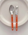 新款法国进口Sabre Paris橘色刀叉勺三件套不锈钢ins风西餐具家用