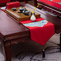 中式桌旗禅意茶台茶几餐桌布盖巾长条盖布茶桌布艺茶席布床旗定制