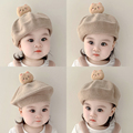 婴儿针织毛线帽子秋冬季男女宝宝时尚网红贝雷帽婴幼儿韩版套头帽