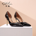 【品牌特卖】Satchi/沙驰女鞋正装高跟鞋中跟真皮时尚性感单鞋女