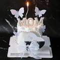 母亲节蛋糕装饰摆件唯美蝴蝶插件妈妈女王女神卡片蜡烛甜品台插牌