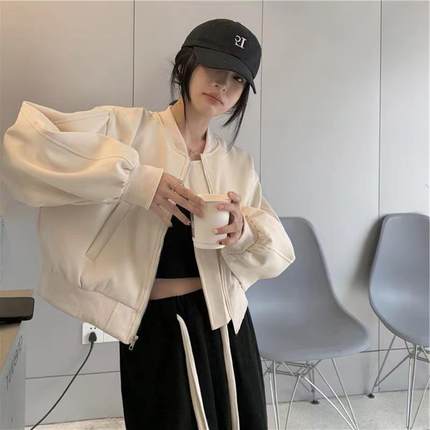 棒球服外套女短款夹克秋季韩版2022新款宽松甜酷辣妹设计感上衣潮
