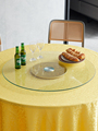 餐桌转盘钢化玻璃家用圆桌饭台带旋转饭桌园台面底座玻璃圆盘桌面