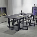 北欧简约现代餐厅餐桌意式极简长方形轻奢餐台设计实木多层板定制