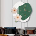 北欧植物钟表挂钟客厅现代简约创意网红时尚家用时钟挂墙免打孔