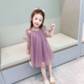 女童连衣裙2024新款儿童连衣裙夏季洋气时髦公主风纱裙韩版蓬蓬裙