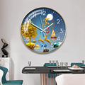 静音圆形钟表玻璃罩现代简约家用时尚挂钟轻奢餐厅客厅钟网红挂钟