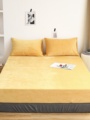 北欧简约纯色天鹅绒床单单品铺床单床笠单件席梦思保护罩1.5m1.8m