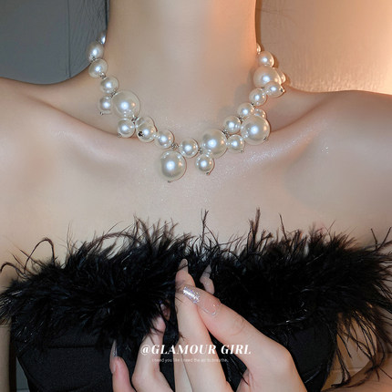 Katomi ACC夸张珍珠项链轻奢小众锁骨链choker新娘颈链复古气质女