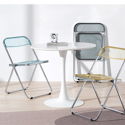 高档椅子透明g整装时尚家用水晶椅成人塑料折叠椅化妆凳子北欧奢