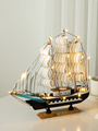 创意一帆风顺帆船模型家居客厅装饰品摆件书架房桌面小摆设展示柜