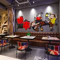 3d亚克力餐厅创意个性墙贴画烧烤撸串饭店墙面装饰大排档立体墙贴