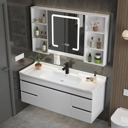 北欧实木浴室柜组合现代简约洗脸洗手台盆小户型卫生间洗漱台镜柜