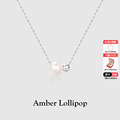 Amber Lollipop珍珠吊坠项链女简约百搭高级感锁骨链纯银颈链
